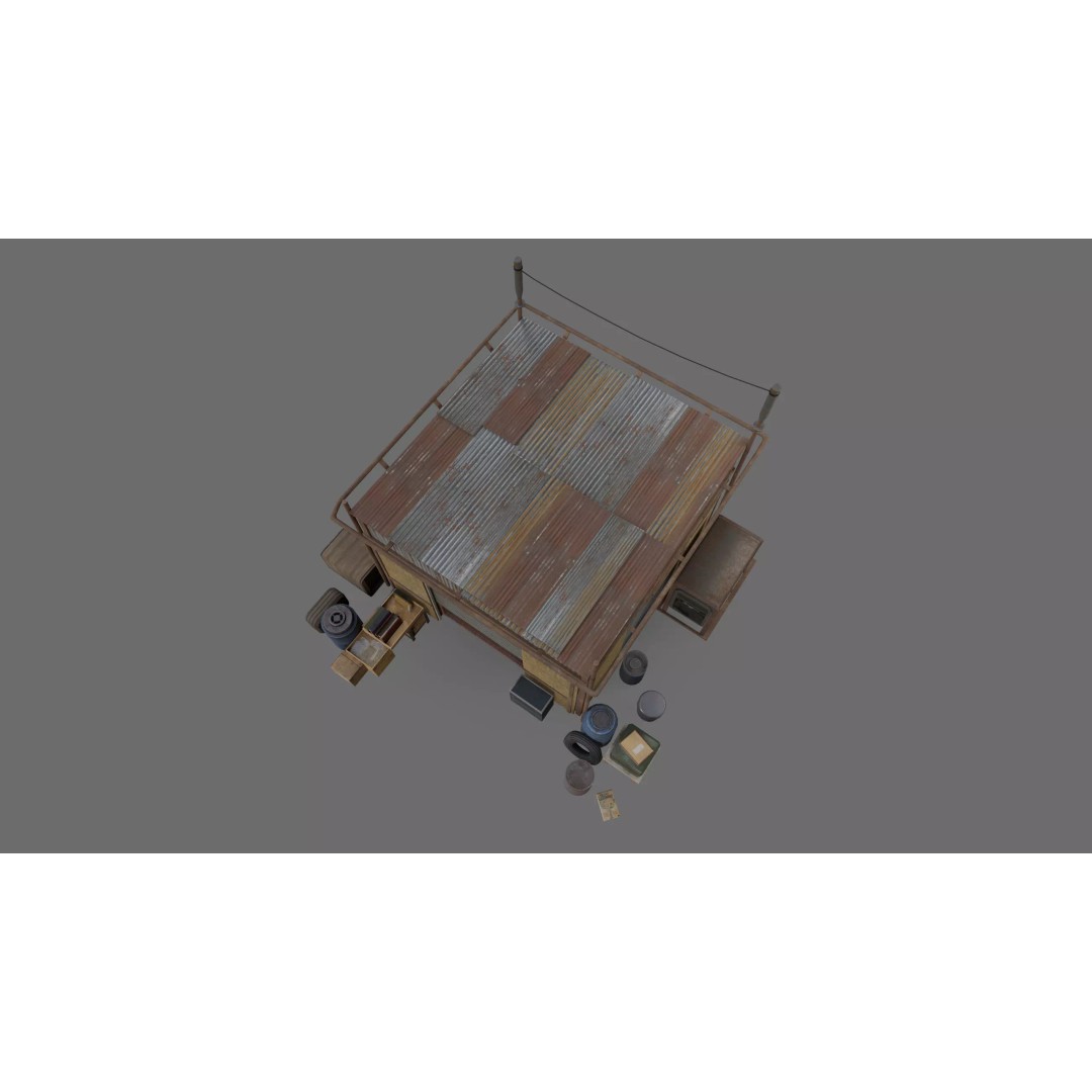 Post-Apocalyptic Industrial Factory 3D Model – Low Poly Game Asset, FBX - View 15