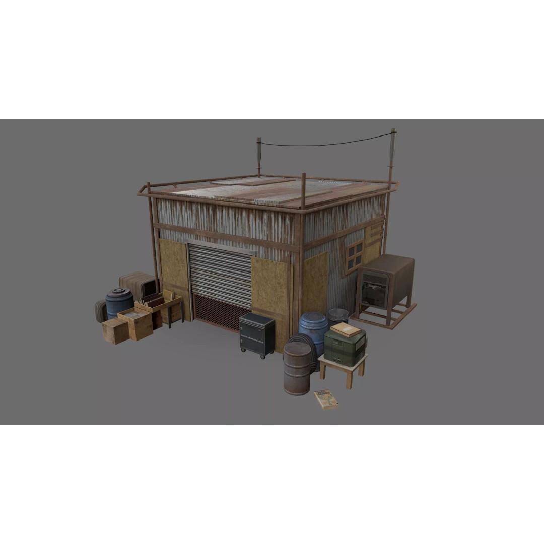Post-Apocalyptic Industrial Factory 3D Model – Low Poly Game Asset, FBX - View 17