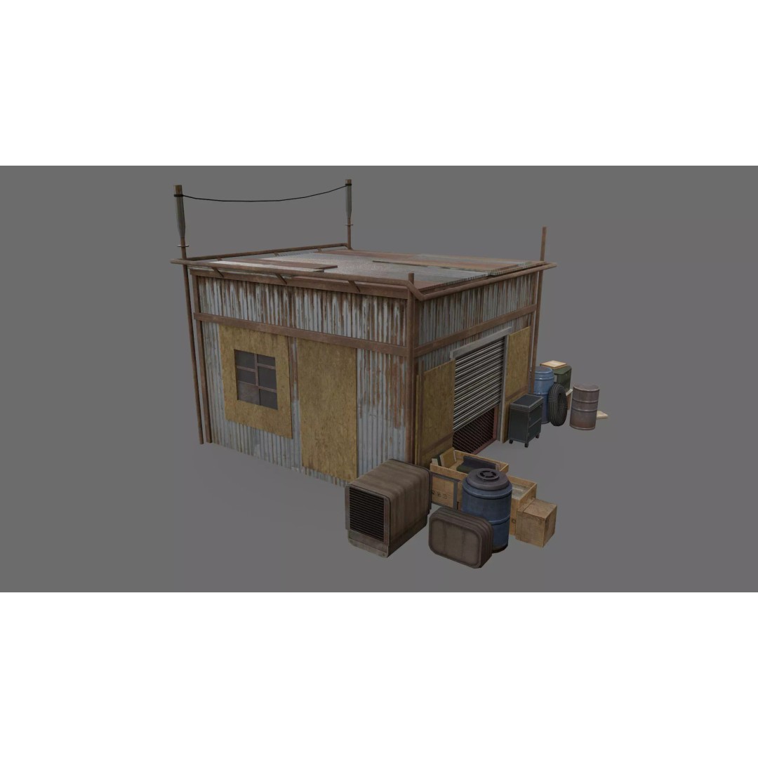 Post-Apocalyptic Industrial Factory 3D Model – Low Poly Game Asset, FBX - View 18