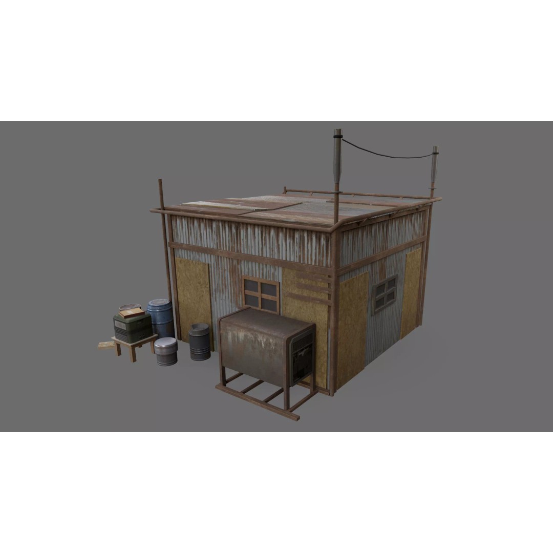 Post-Apocalyptic Industrial Factory 3D Model – Low Poly Game Asset, FBX - View 20