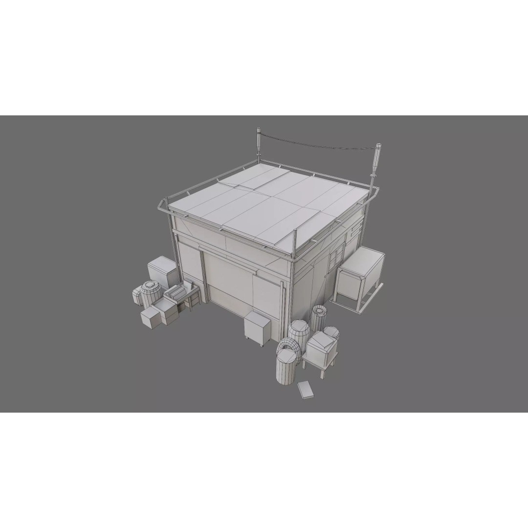 Post-Apocalyptic Industrial Factory 3D Model – Low Poly Game Asset, FBX - View 22