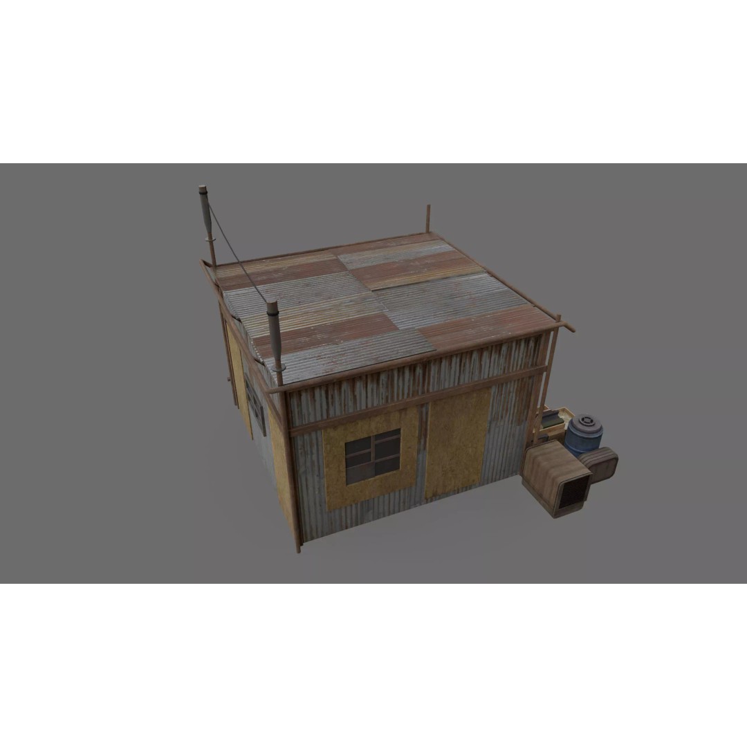 Post-Apocalyptic Industrial Factory 3D Model – Low Poly Game Asset, FBX - View 8