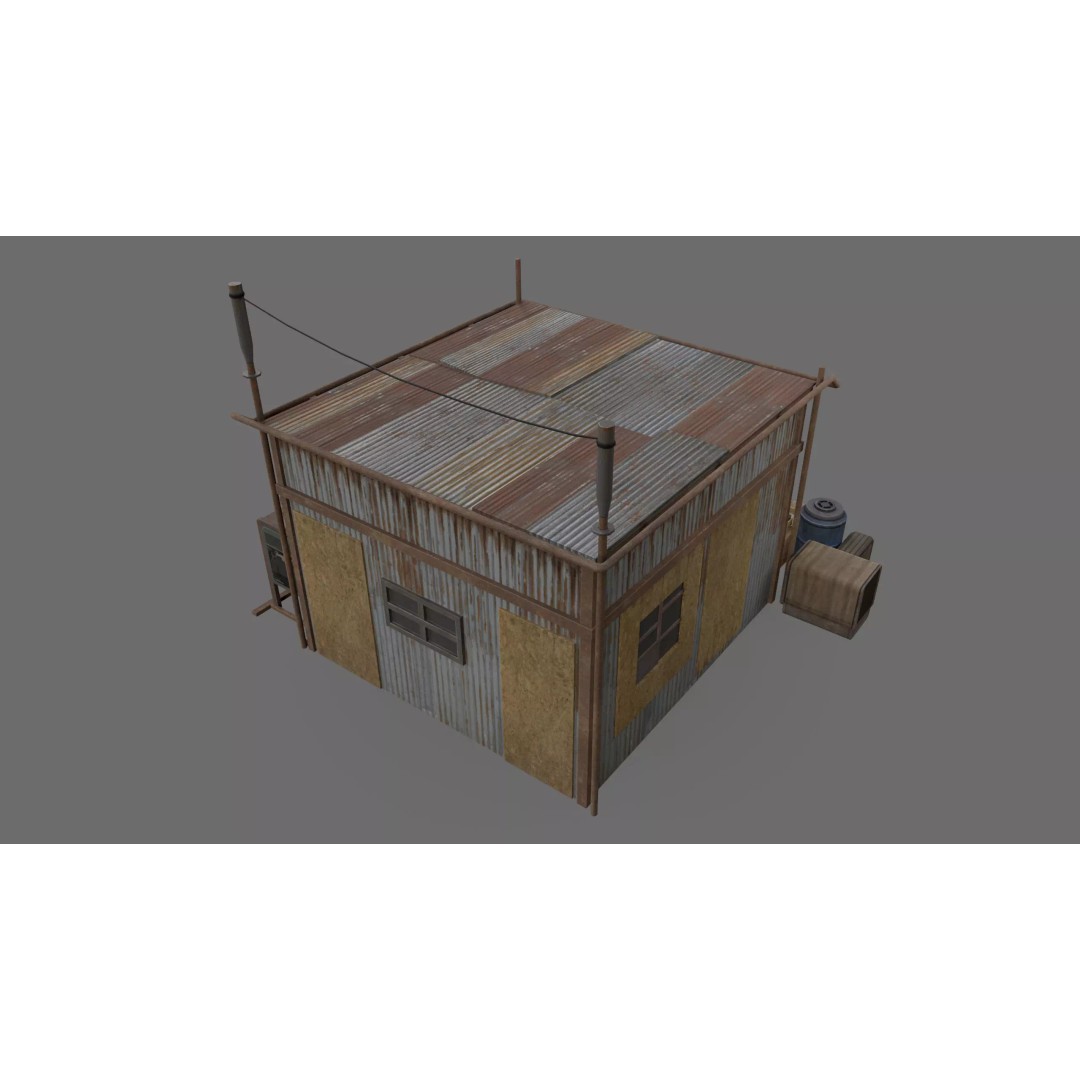 Post-Apocalyptic Industrial Factory 3D Model – Low Poly Game Asset, FBX - View 9