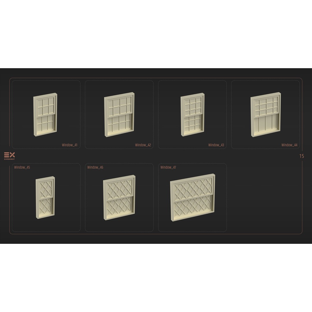 Doors and Windows 3D Model – Low Poly Architectural Asset, FBX, OBJ