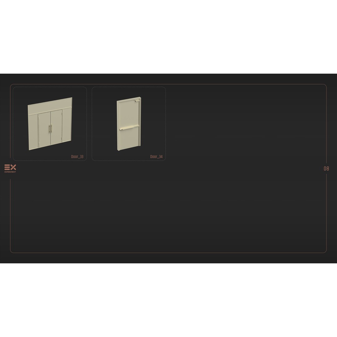 Doors and Windows 3D Model – Low Poly Architectural Asset, FBX, OBJ - View 11