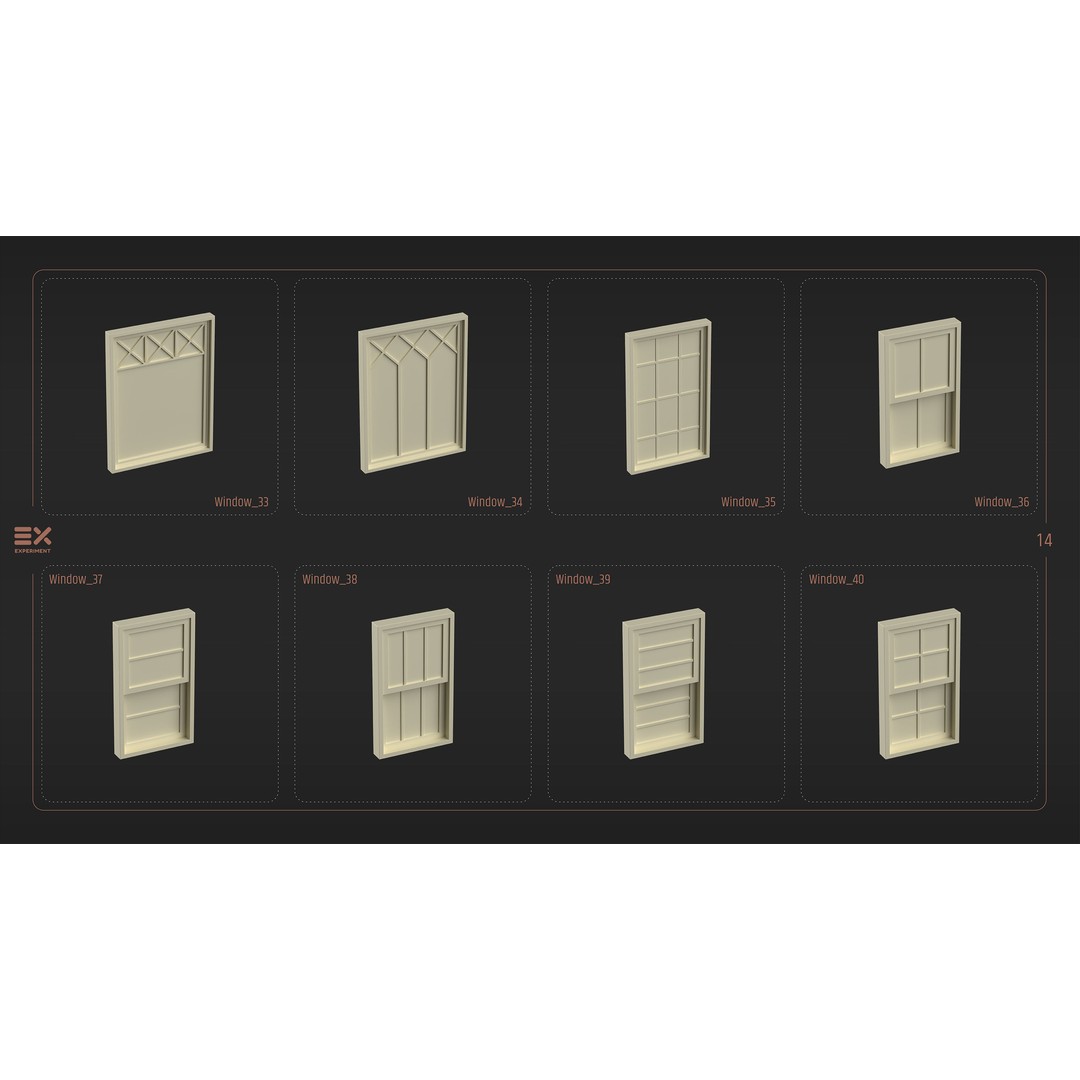 Doors and Windows 3D Model – Low Poly Architectural Asset, FBX, OBJ - View 17