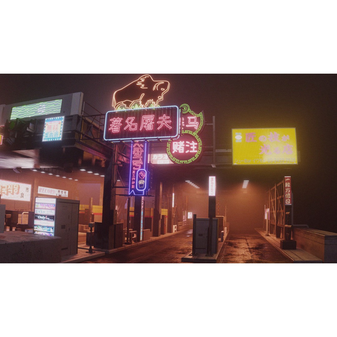 Cyberpunk Vehicle Toll Booth 3D Model – Low Poly Architectural Asset, Blender - View 15