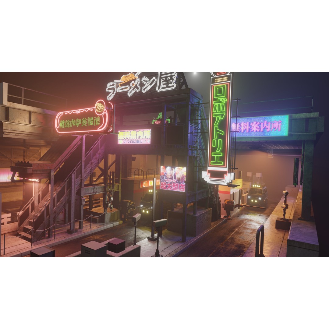 Cyberpunk Vehicle Toll Booth 3D Model – Low Poly Architectural Asset, Blender - View 20