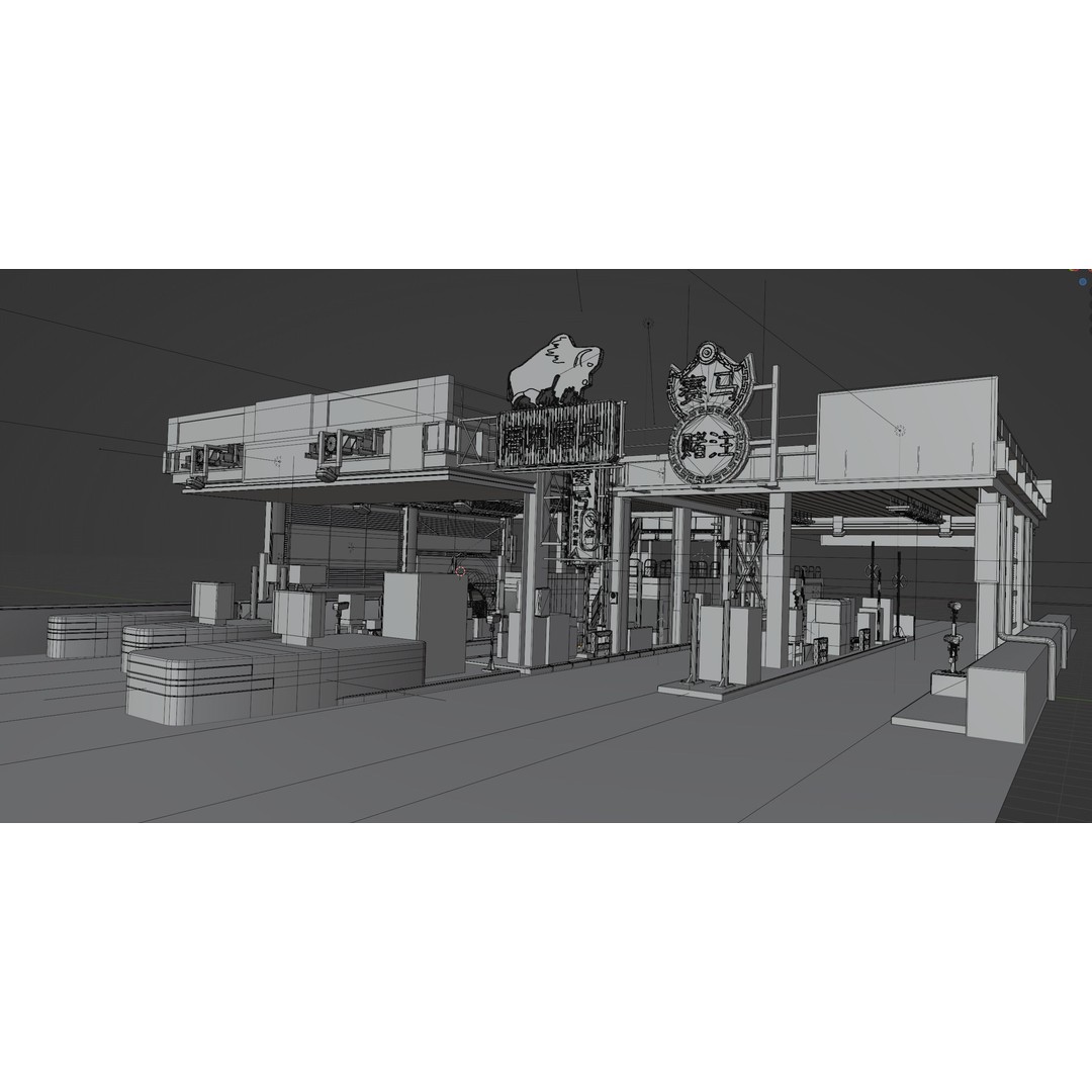 Cyberpunk Vehicle Toll Booth 3D Model – Low Poly Architectural Asset, Blender - View 21