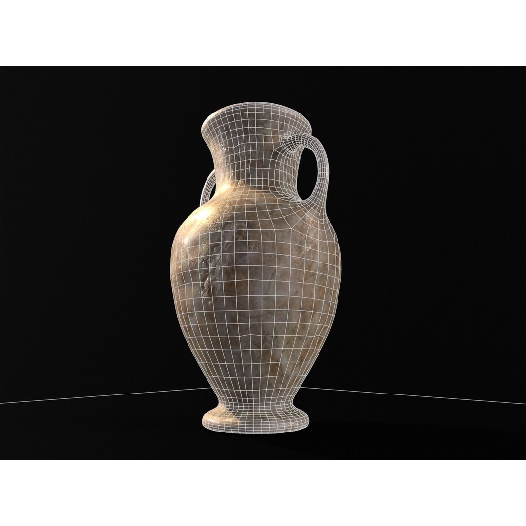 Antique Large Marble Vase 3D Model – Low Poly PBR Asset, FBX, OBJ