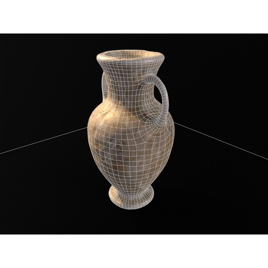 Antique Large Marble Vase 3D Model – Low Poly PBR Asset, FBX, OBJ - View 10