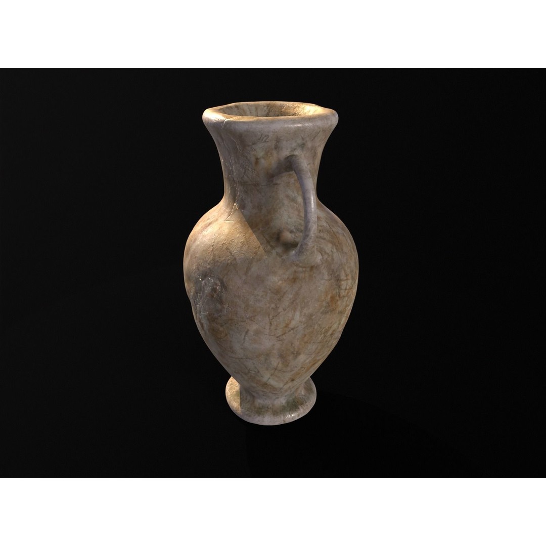 Antique Large Marble Vase 3D Model – Low Poly PBR Asset, FBX, OBJ - View 11