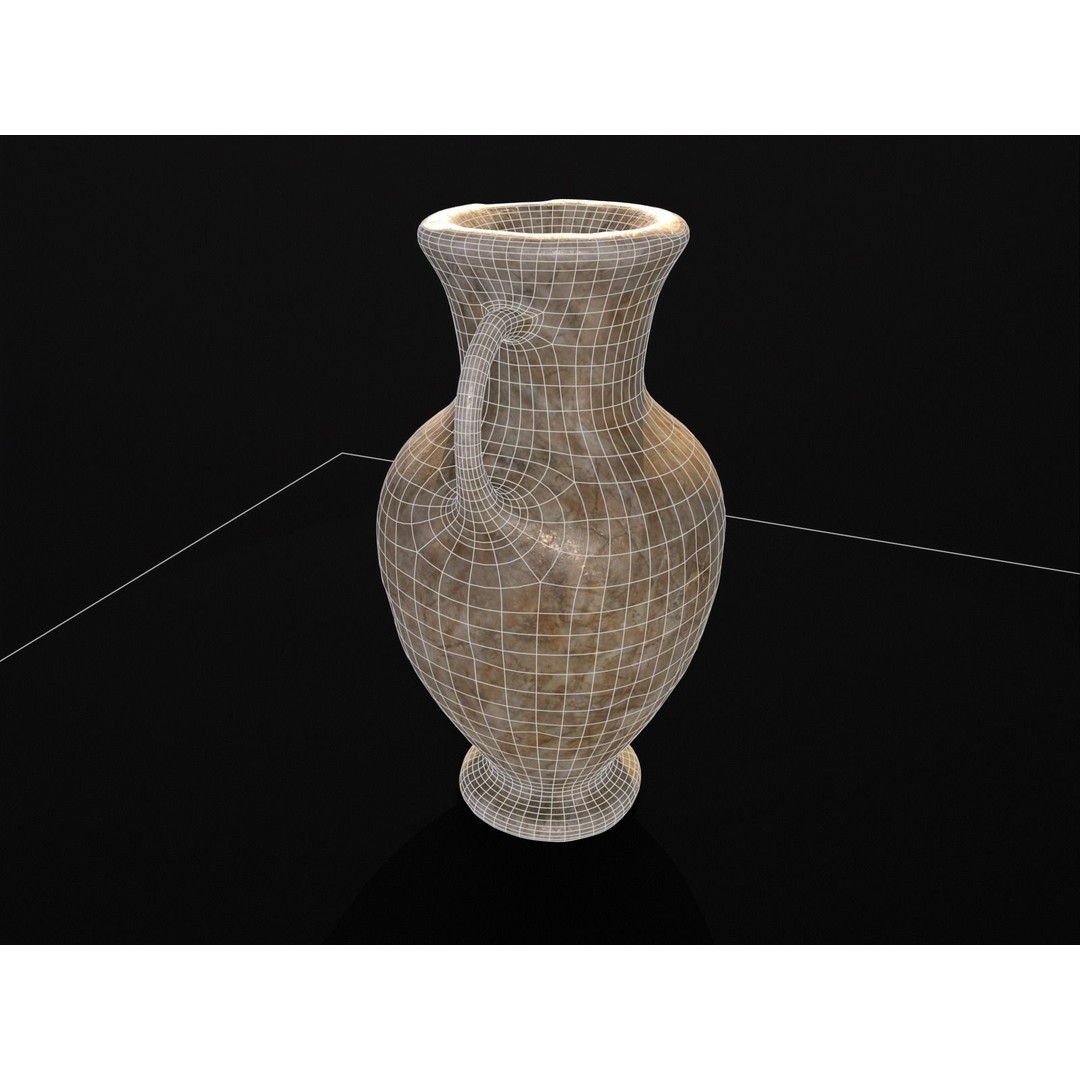 Antique Large Marble Vase 3D Model – Low Poly PBR Asset, FBX, OBJ - View 14