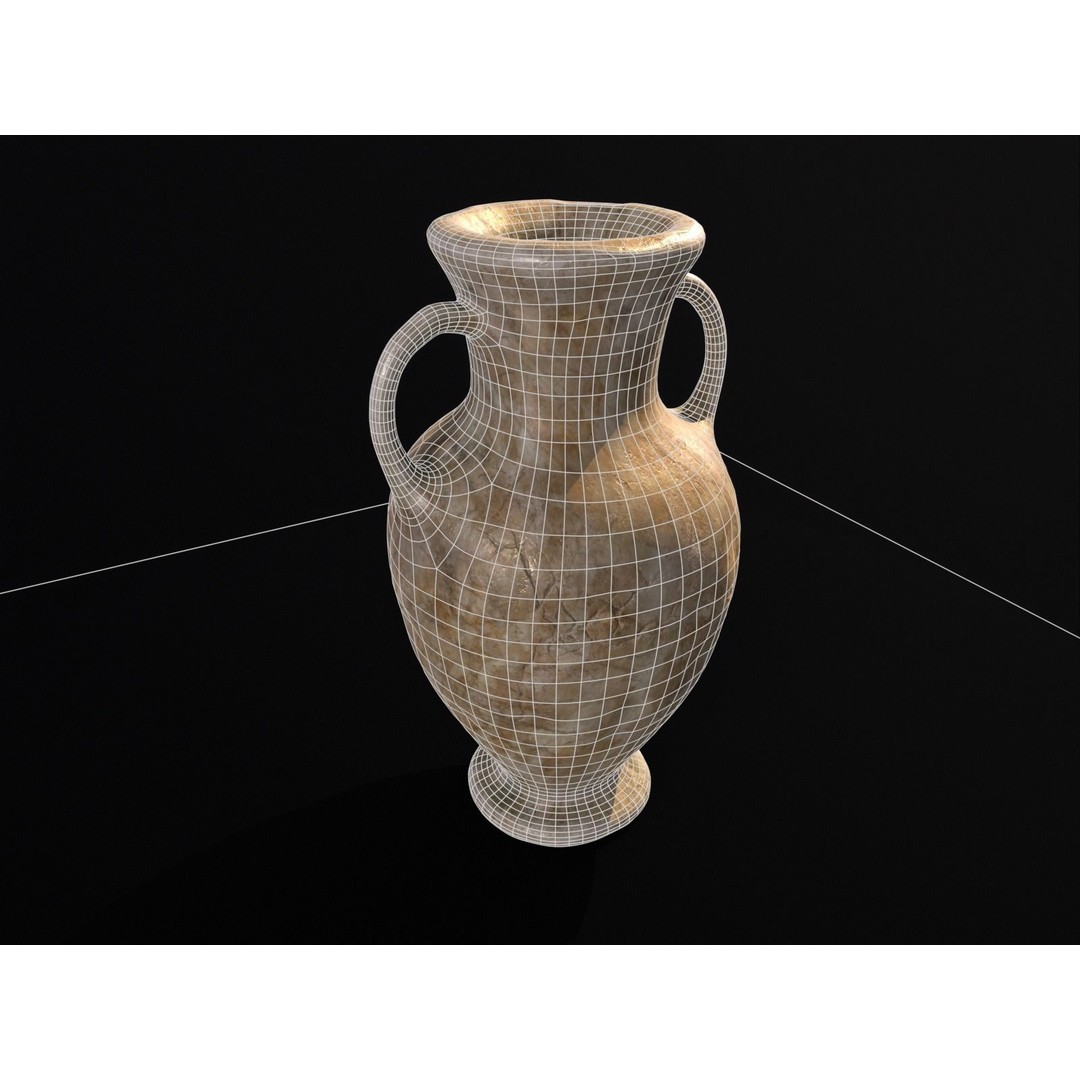 Antique Large Marble Vase 3D Model – Low Poly PBR Asset, FBX, OBJ - View 16