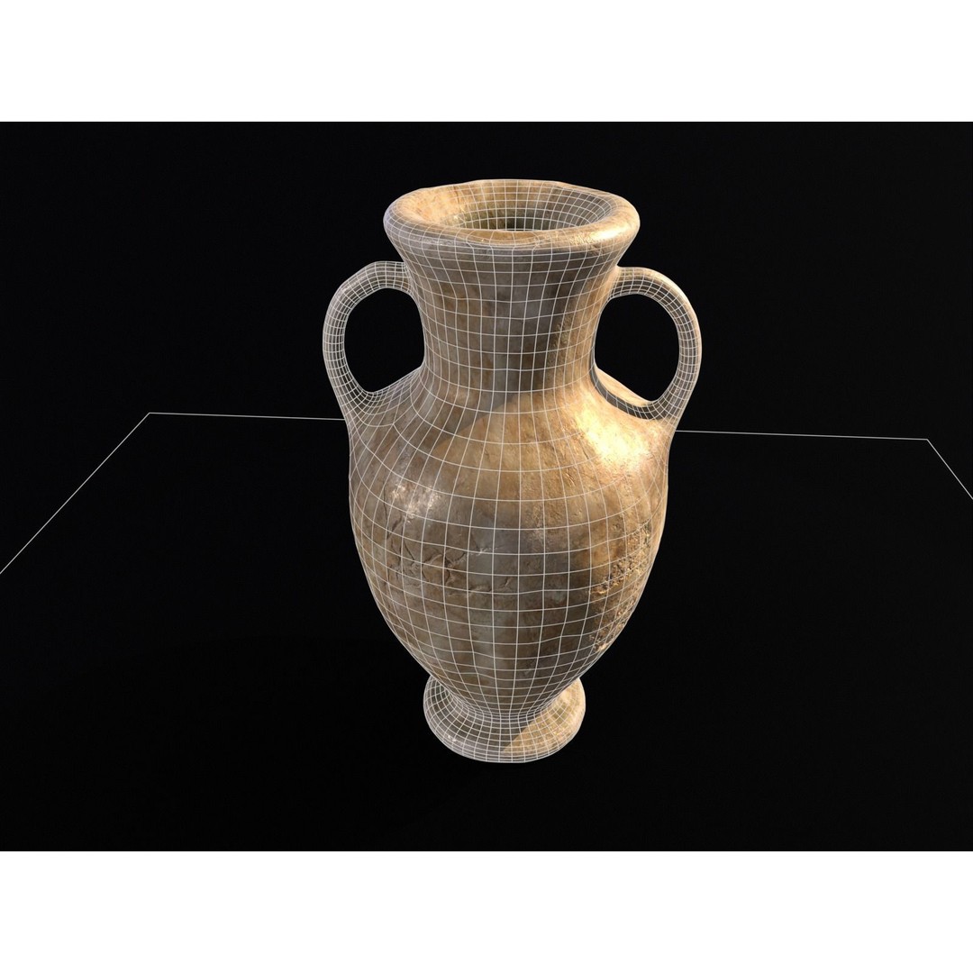 Antique Large Marble Vase 3D Model – Low Poly PBR Asset, FBX, OBJ - View 18