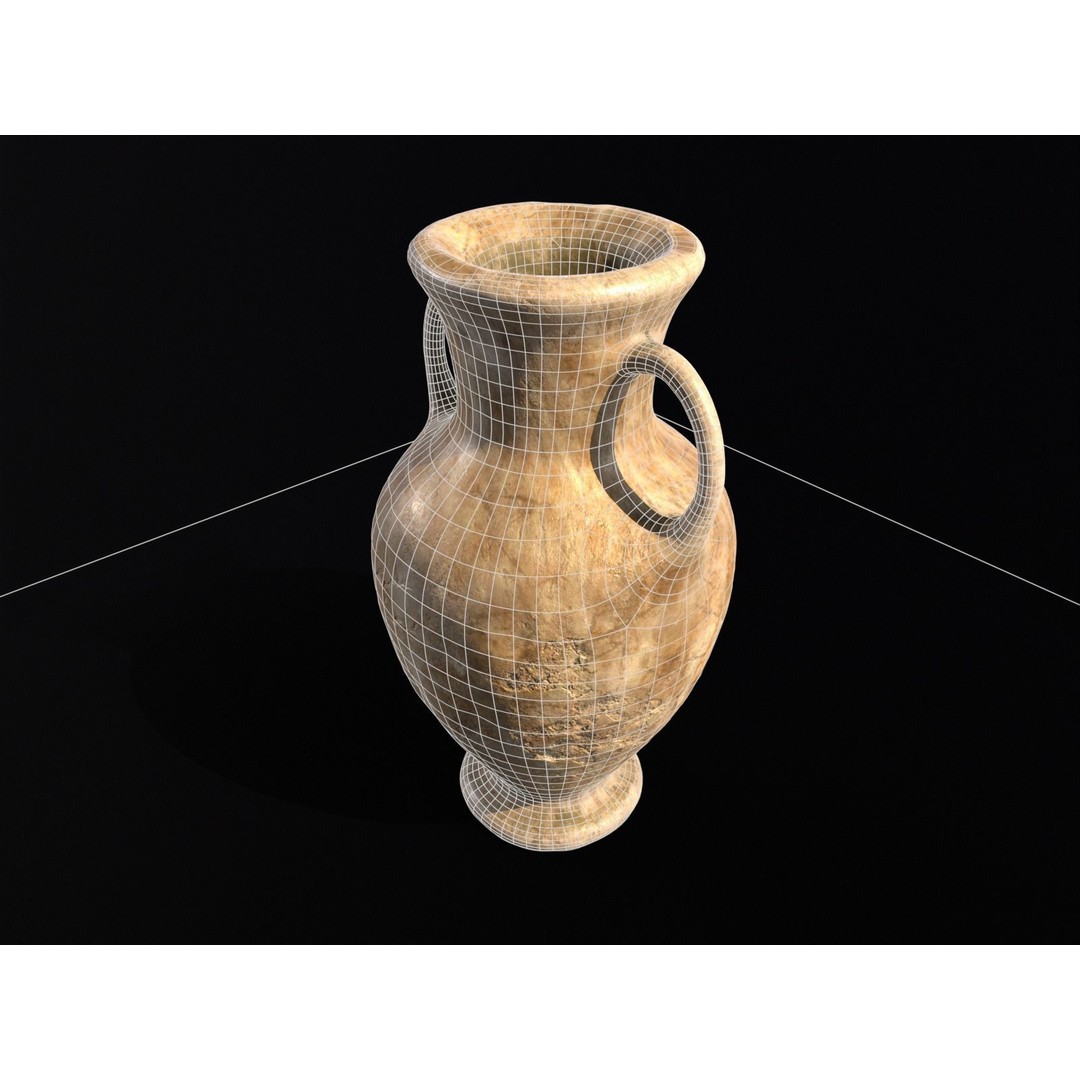Antique Large Marble Vase 3D Model – Low Poly PBR Asset, FBX, OBJ - View 20