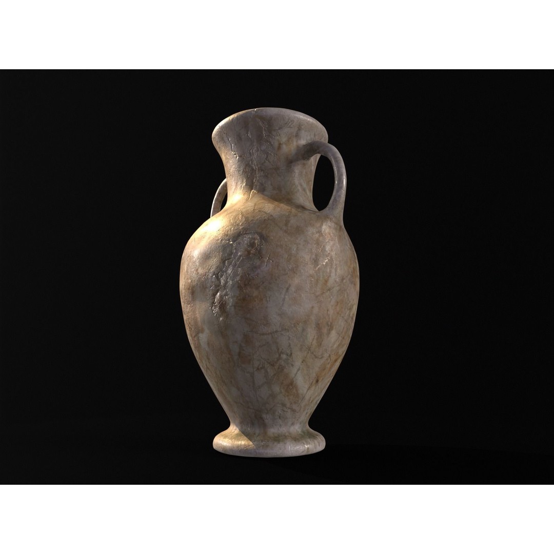 Antique Large Marble Vase 3D Model – Low Poly PBR Asset, FBX, OBJ - View 23