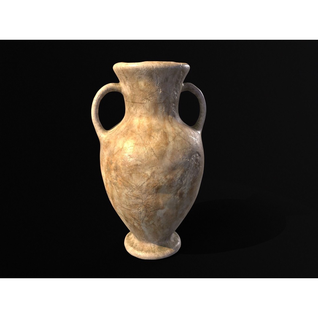 Antique Large Marble Vase 3D Model – Low Poly PBR Asset, FBX, OBJ - View 3