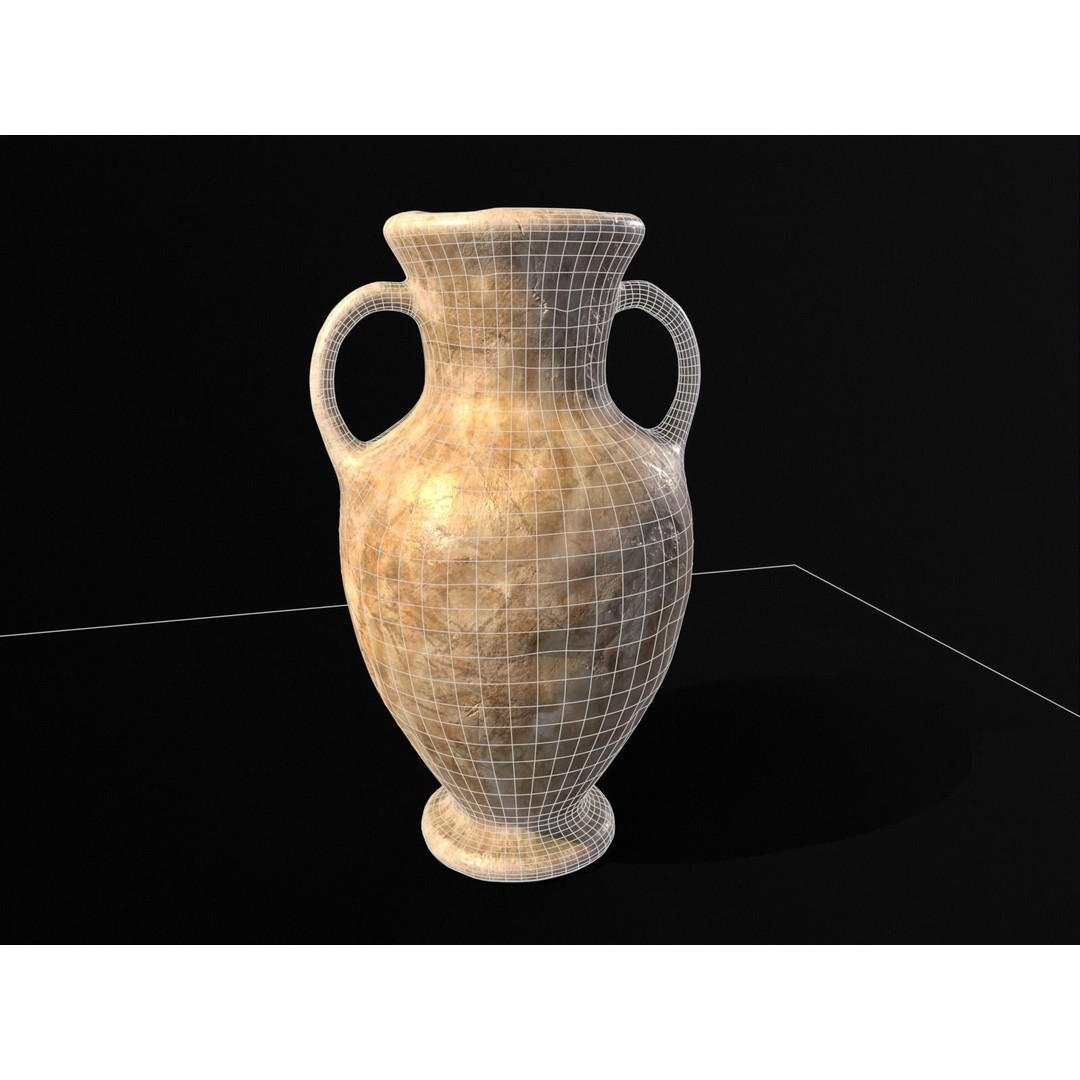 Antique Large Marble Vase 3D Model – Low Poly PBR Asset, FBX, OBJ - View 4