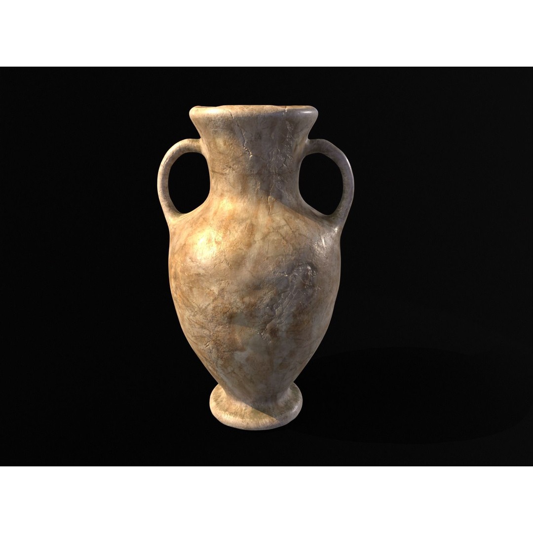 Antique Large Marble Vase 3D Model – Low Poly PBR Asset, FBX, OBJ - View 5