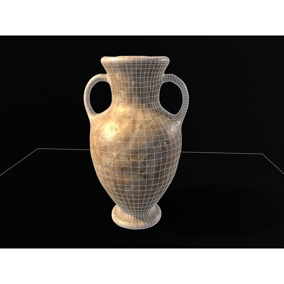 Antique Large Marble Vase 3D Model – Low Poly PBR Asset, FBX, OBJ - View 6