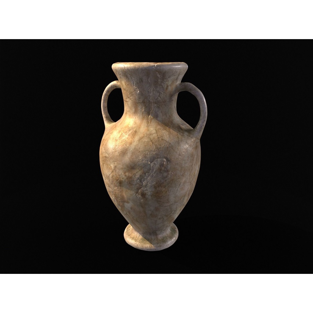 Antique Large Marble Vase 3D Model – Low Poly PBR Asset, FBX, OBJ - View 7