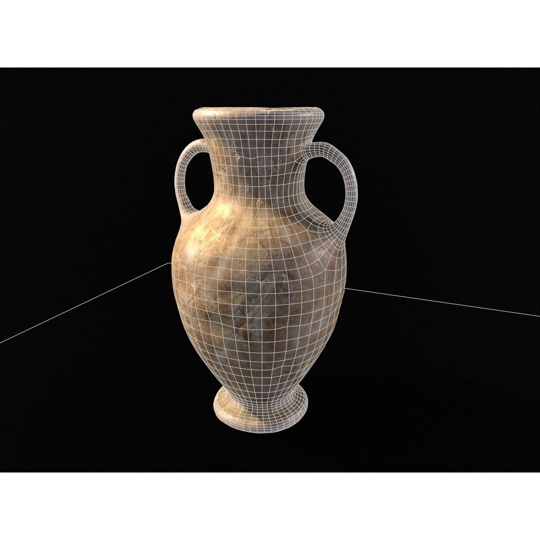 Antique Large Marble Vase 3D Model – Low Poly PBR Asset, FBX, OBJ - View 8