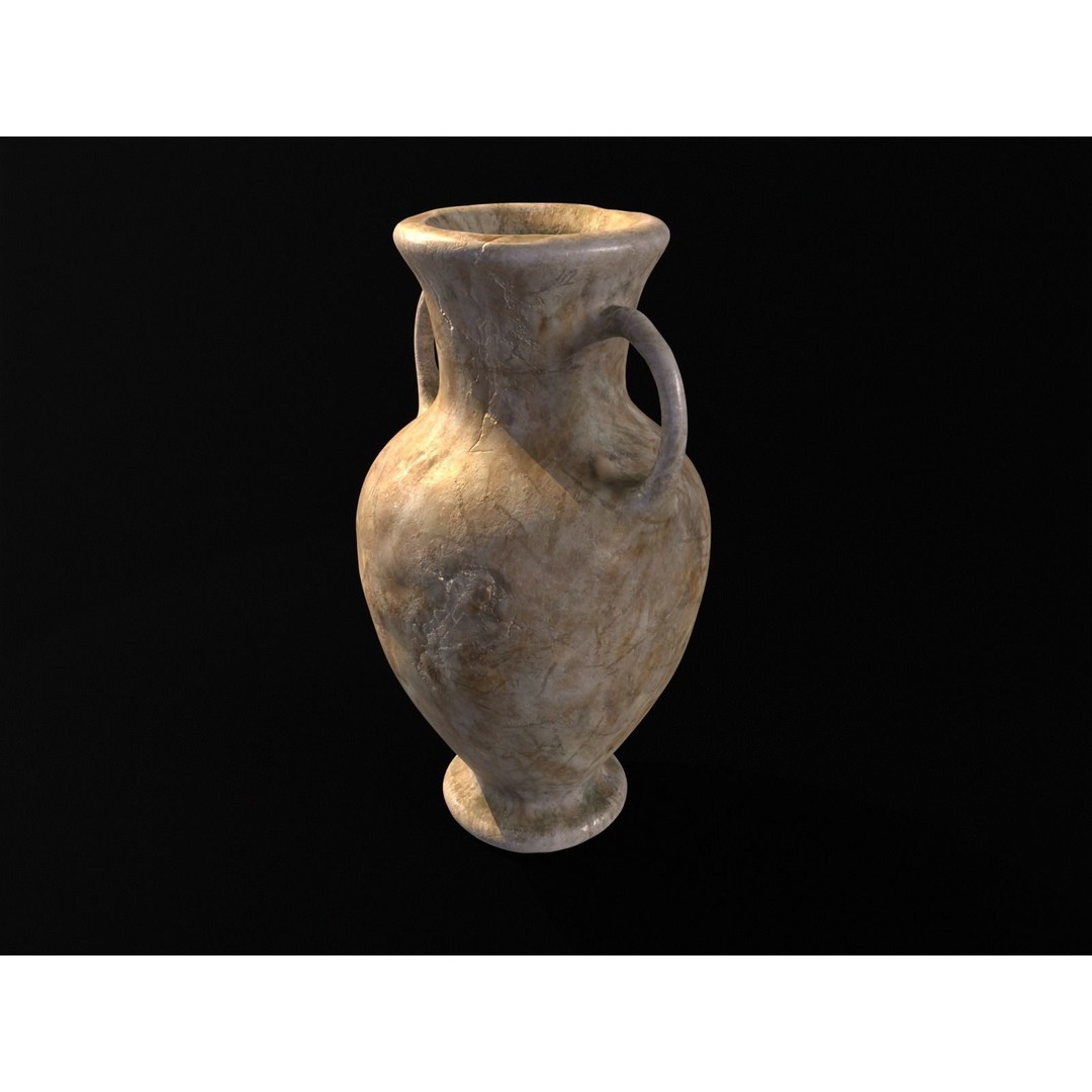 Antique Large Marble Vase 3D Model – Low Poly PBR Asset, FBX, OBJ - View 9