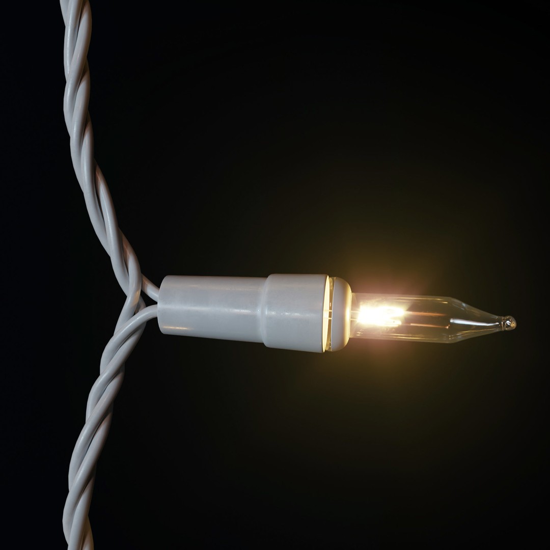 Garland and Bulb String 3D Model – High Poly Lighting Asset, FBX - View 5