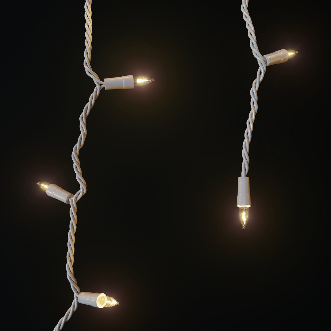 Garland and Bulb String 3D Model – High Poly Lighting Asset, FBX - View 7