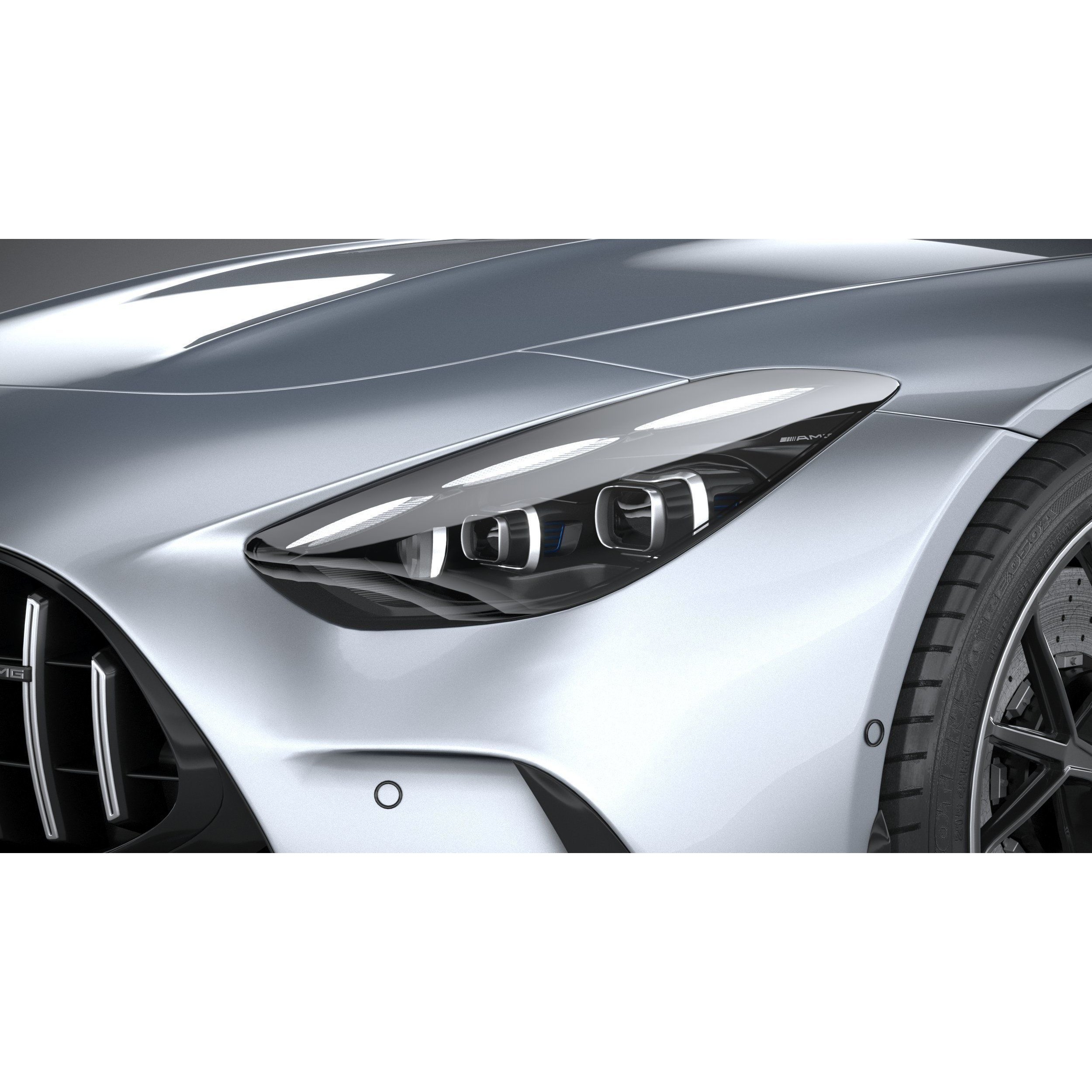 Mercedes-Benz AMG GT Coupe 2024 - High-Poly 3D Model - View 16