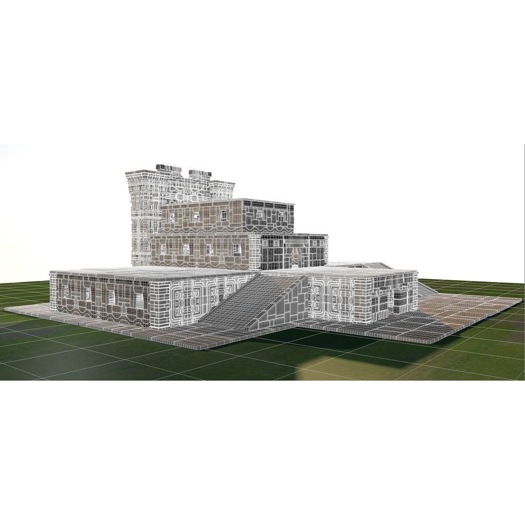 Pre-Columbian Architectural Complex 3D Model – Historic Detail, FBX & OBJ - View 12
