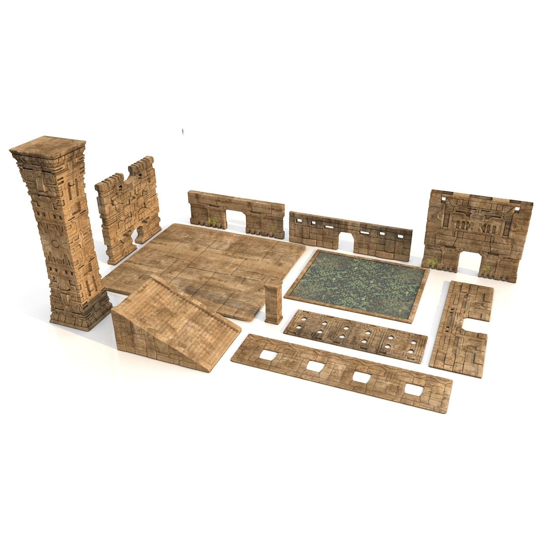 Pre-Columbian Architectural Complex 3D Model – Historic Detail, FBX & OBJ - View 14