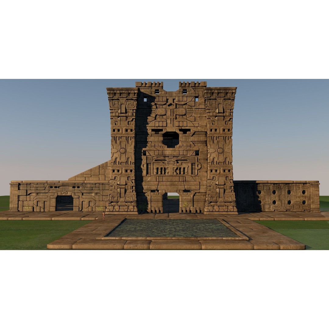 Pre-Columbian Architectural Complex 3D Model – Historic Detail, FBX & OBJ - View 3