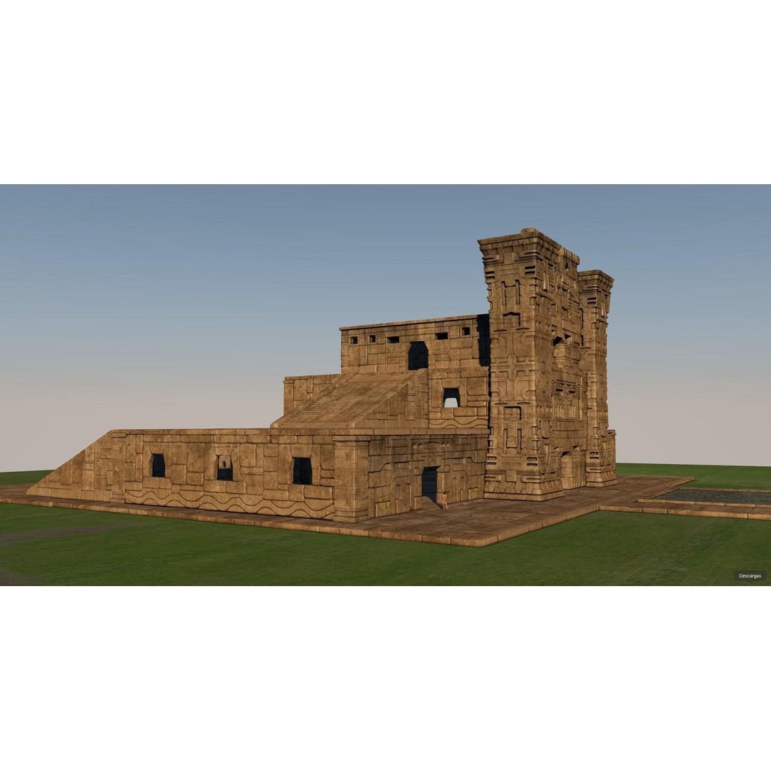 Pre-Columbian Architectural Complex 3D Model – Historic Detail, FBX & OBJ - View 4