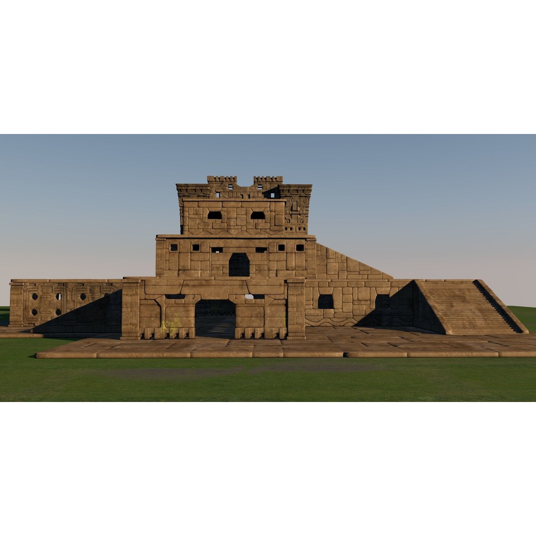 Pre-Columbian Architectural Complex 3D Model – Historic Detail, FBX & OBJ - View 6