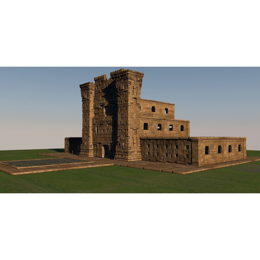 Pre-Columbian Architectural Complex 3D Model – Historic Detail, FBX & OBJ - View 7