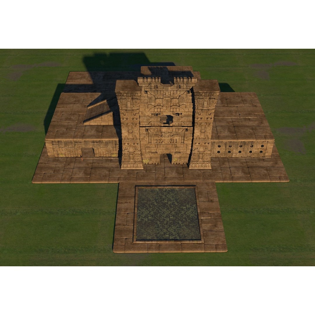Pre-Columbian Architectural Complex 3D Model – Historic Detail, FBX & OBJ - View 8