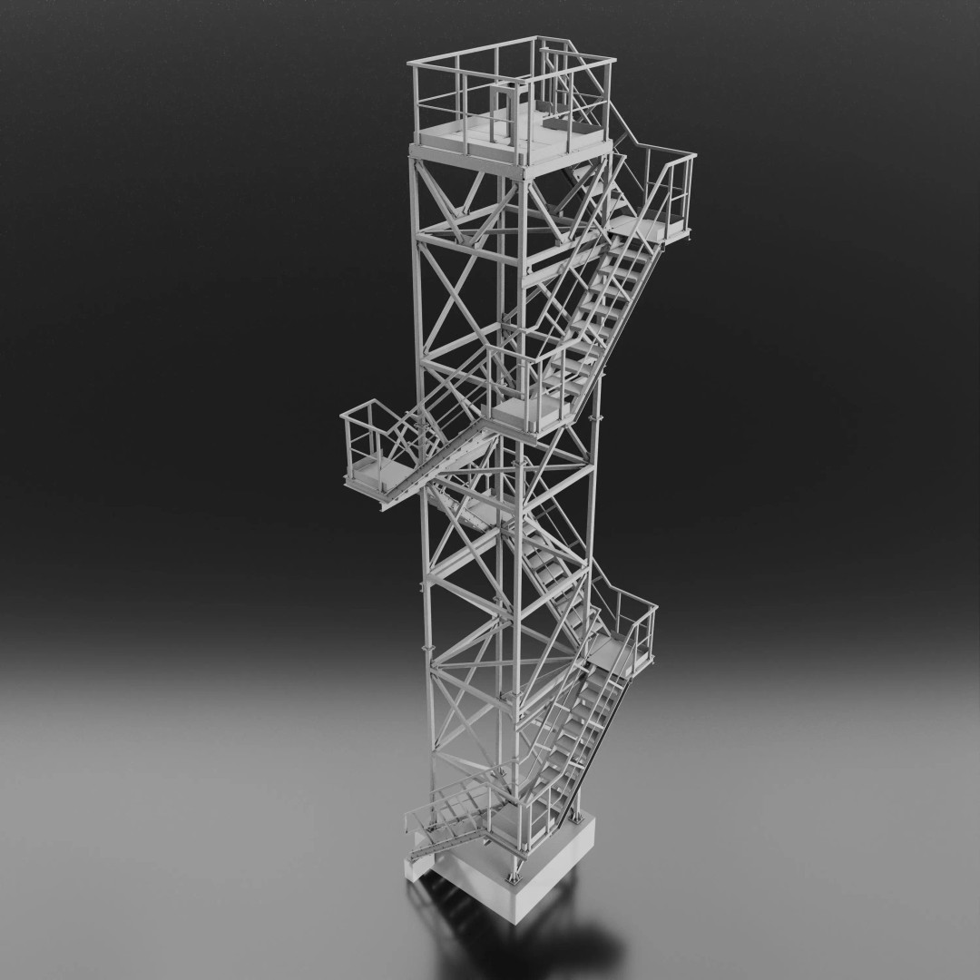Metal Radar 3D Model – High Poly Asset for Industrial Use, FBX - View 2