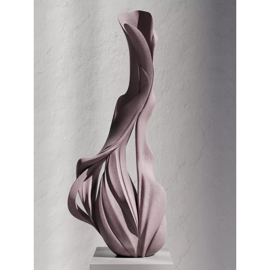 Plant Growth Sculpture 3D Model – Abstract Organic Decor, PBR Textures - View 2