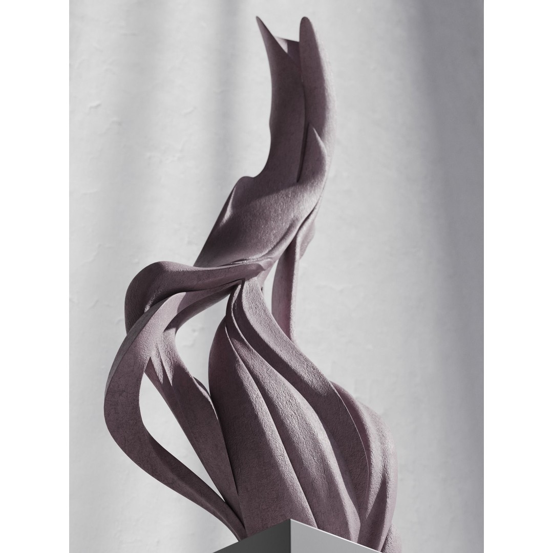 Plant Growth Sculpture 3D Model – Abstract Organic Decor, PBR Textures - View 4