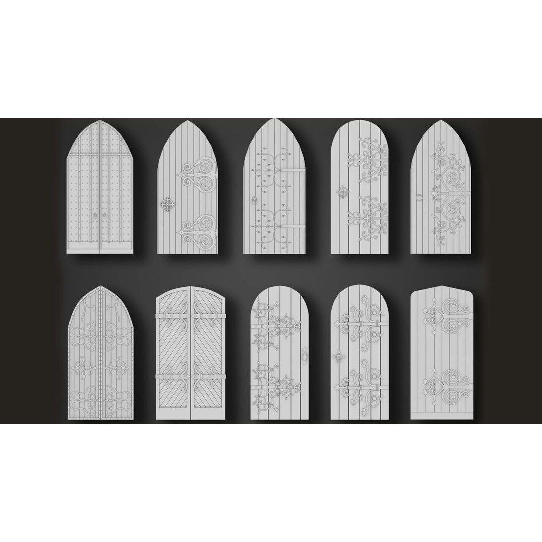 Old Door 3D Model – Vintage Architectural Basemesh, FBX & OBJ