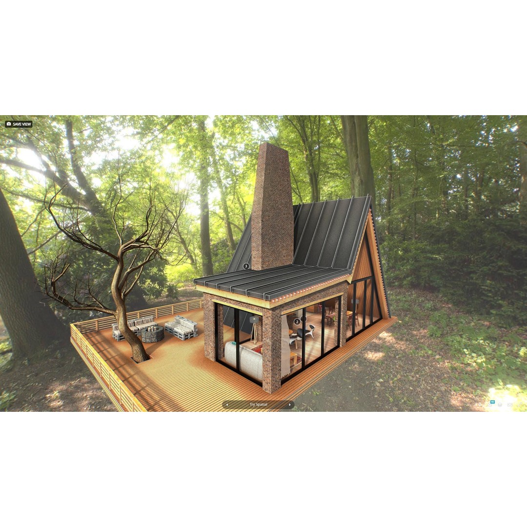 VR Cabin 3D Model – Low Poly Architectural Asset, PBR, FBX - View 11