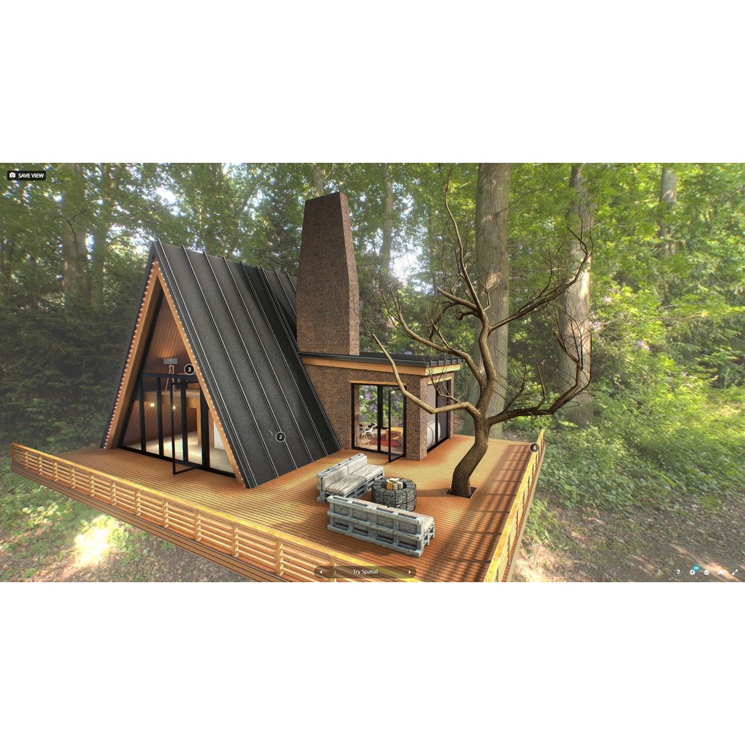 VR Cabin 3D Model – Low Poly Architectural Asset, PBR, FBX - View 13