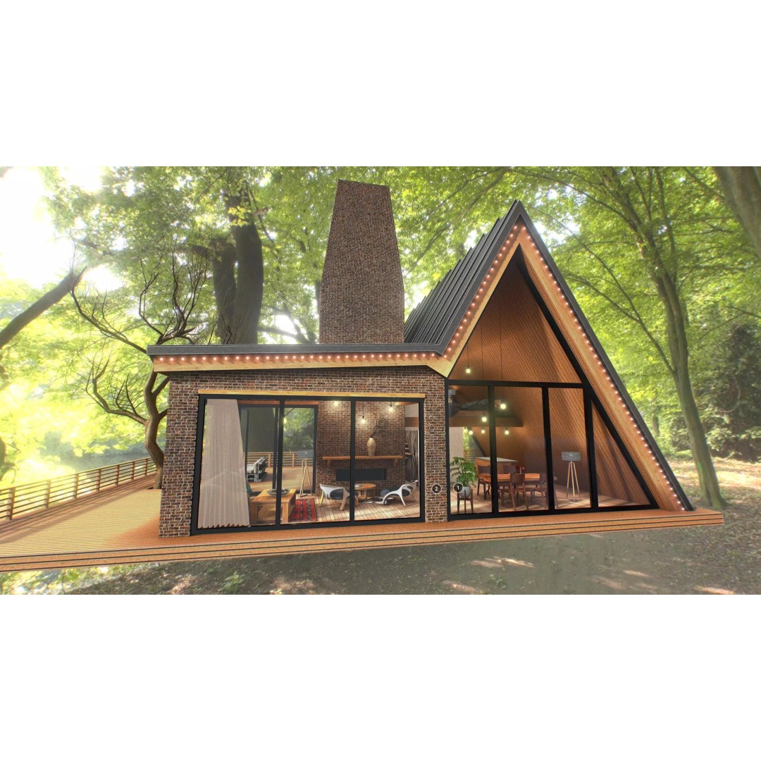 VR Cabin 3D Model – Low Poly Architectural Asset, PBR, FBX - View 2