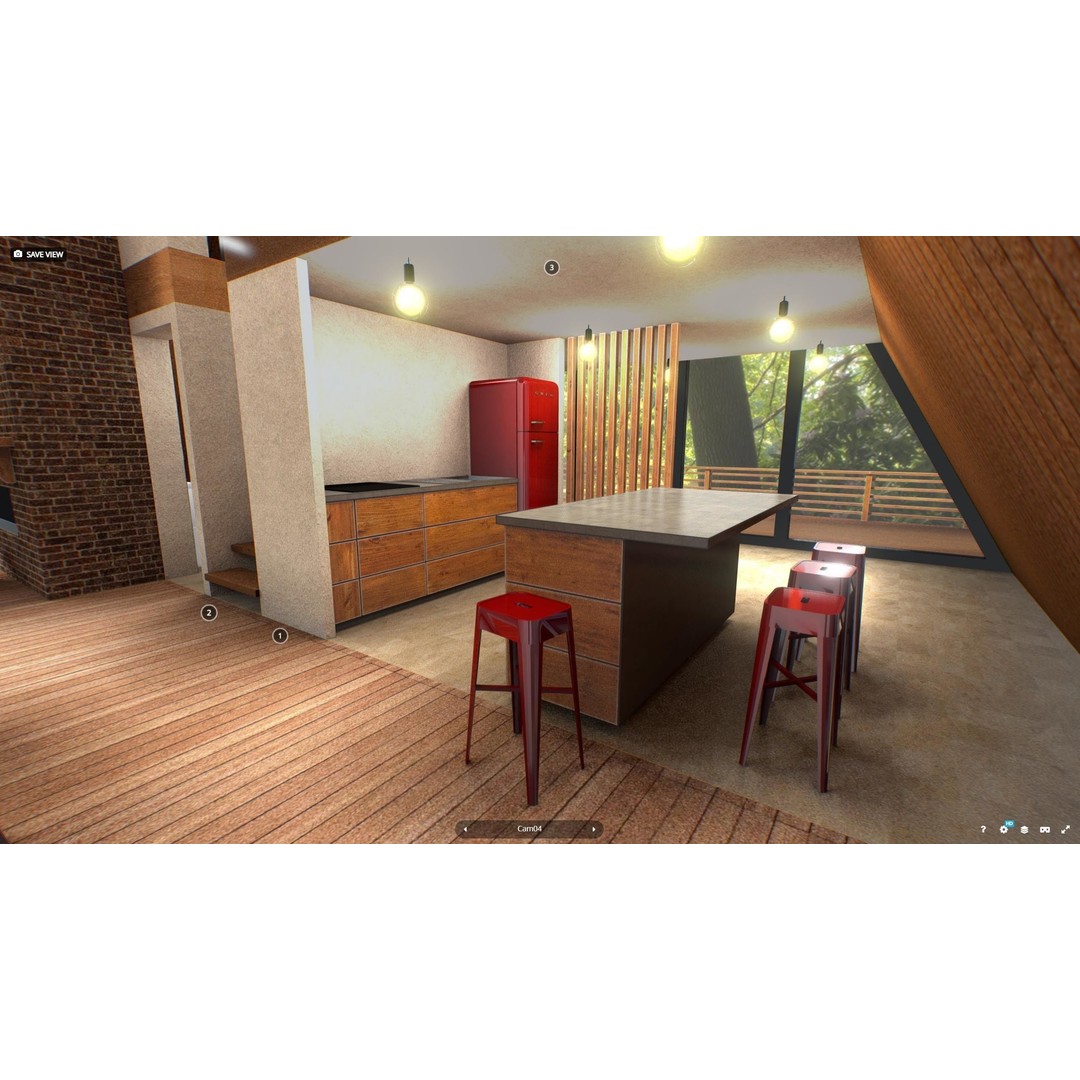 VR Cabin 3D Model – Low Poly Architectural Asset, PBR, FBX - View 4
