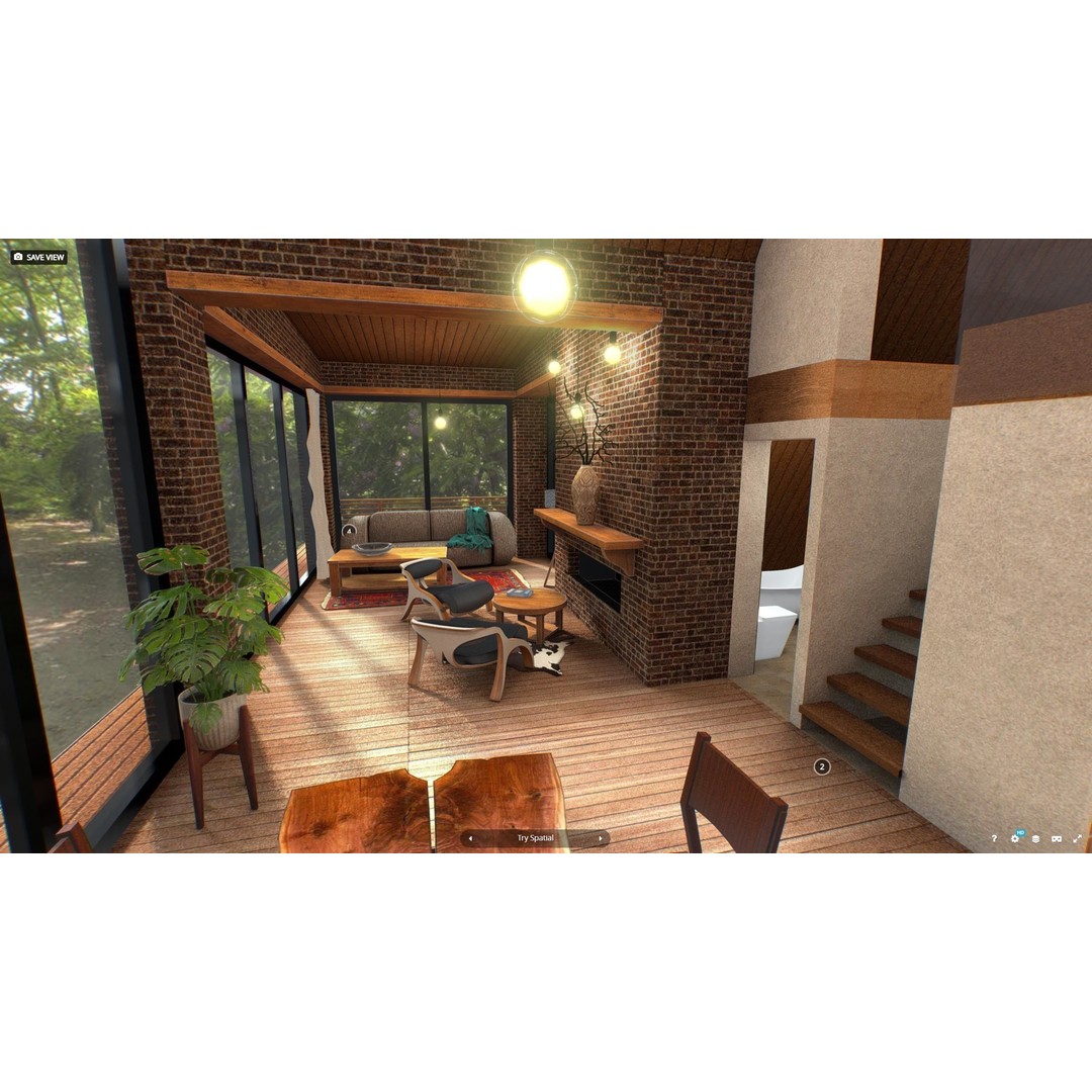 VR Cabin 3D Model – Low Poly Architectural Asset, PBR, FBX - View 6