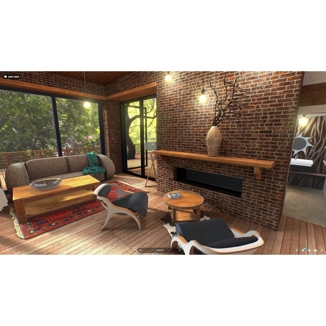 VR Cabin 3D Model – Low Poly Architectural Asset, PBR, FBX - View 7