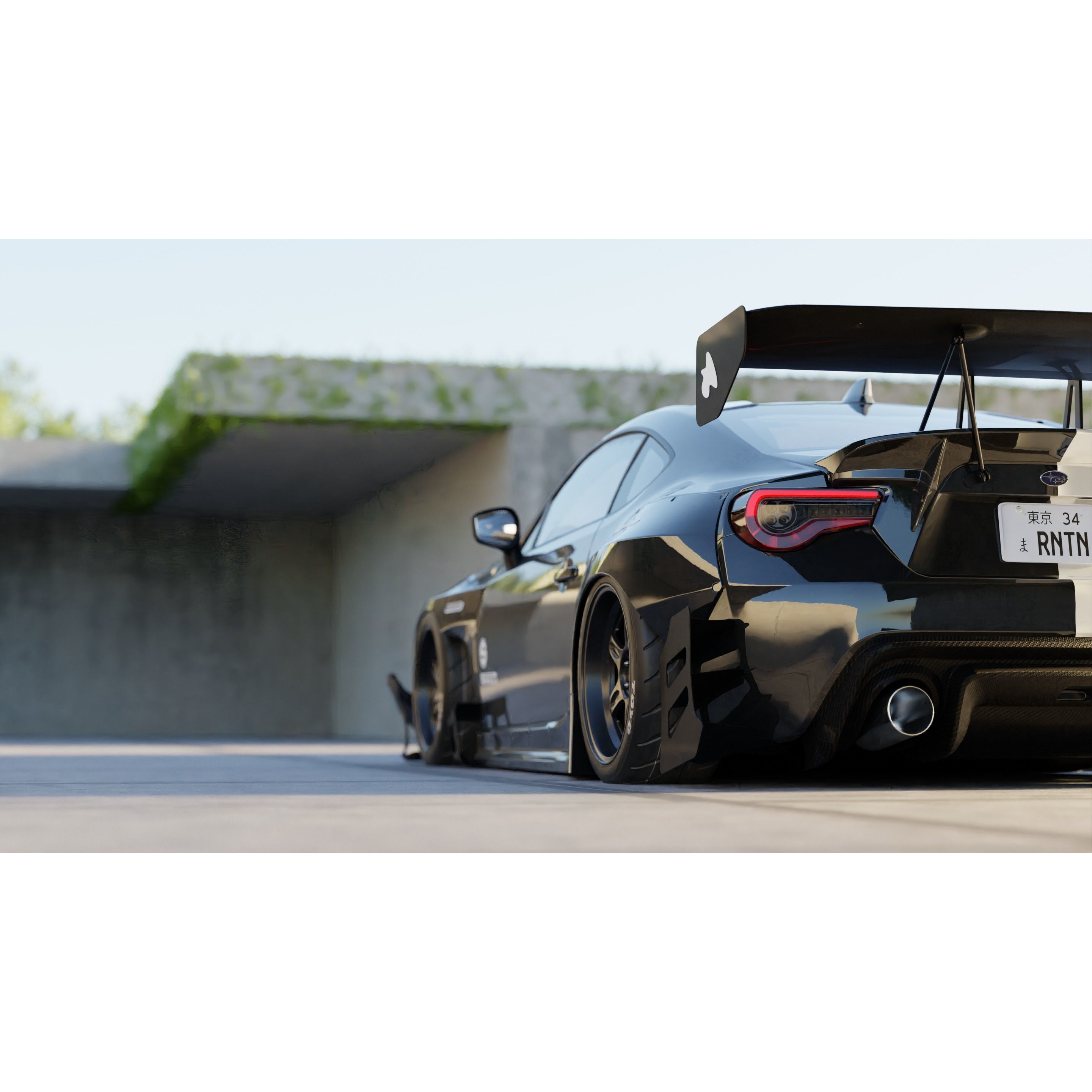Car Render Scene - Game-Ready 3D Model - View 3