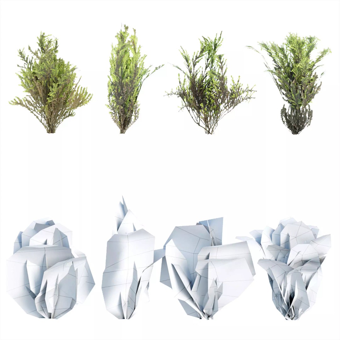 Mossy Rock Garden 3D Model – Natural Decorative Set for Interiors - View 8